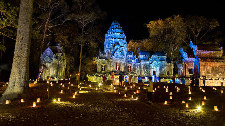 Evening Gala Dinner in ancient Angkor Wat Temple